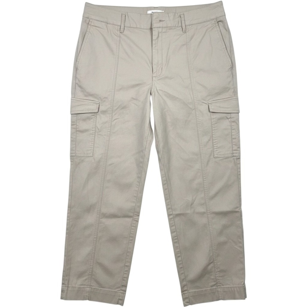 A New Day Womens Tan Khaki Stretch Cargo Pants High Rise Size 16 Straight Leg